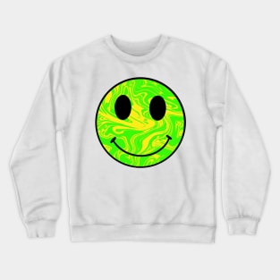 Neon swirled smiley face Crewneck Sweatshirt